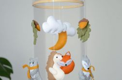 Baby mobile, karuzela leśne zwierzątka lis