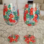 Młoda Para kieliszki do wina 280 ml. 2 sztuki. - ręcznie malowane
