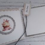 Kartka urodzinowa (lub na inną okazję) dla miłośniczki kotów - Wnętrze kartki i przód etykietki