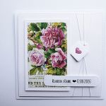 Romantyczna kartka ślubna z różami handmade - Elegancka kartka na ślub z różami