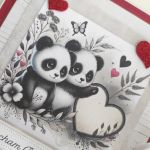 Kartka na Walentynki misie panda - Kartka walentynkowa