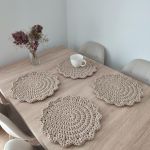 Komplet podkładek szydełkowych 4szt. - 30cm - Podkładki pod talerze