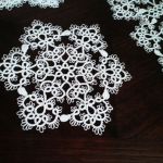 Cudne BIAŁE serwetki frywolitkowe KOMPLET - tatting , frivolite ,