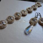 komplet biżuterii z kryształów Swarovski oraz koralików gold - 