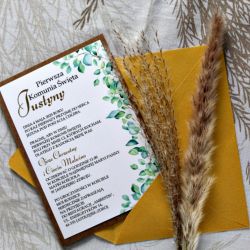 Zaproszenie Komunijne - Eukaliptus 2