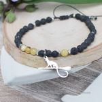 Bransoletka Ochronna Bursztyn i Lawa - 