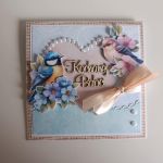 Kartka na Dzień Babci z ptaszkami - Kartka na Dzień Babci z ptaszkami