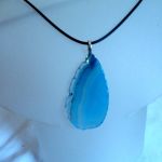 Nieregularny niebieski duży agat, wisiorek - 