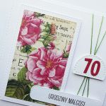 Kartka na urodziny dzikie róże handmade  - Kartka urodzinowa personalizowana z imieniem i liczbą