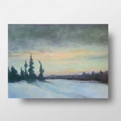 Zima-praca formatu 18/24 cm. 