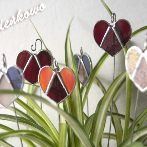 Serduszko Czerwone- technika Tiffany'ego