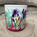 Porcelanowy kubek ręcznie malowany Irysy - 