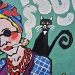 obraz olejny dama kot wie pierwszy - 