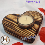 Świecznik serce opalany naturalny Romy No. 5 - 