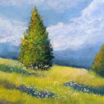 Letnia łąka-praca pastelami suchymi . - 