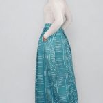 Spódnica maxi z ozdobnymi kontrafałdami - 