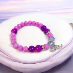 Bransoletka na gumce fuksja wąsy