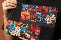 Czarno-kwiatowa kosmetyczka podróżna patchwork