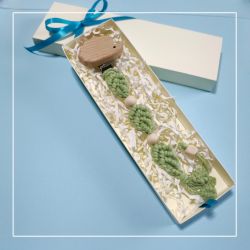 Zawieszka do smoczka lub gryzaka JEŻ, liście