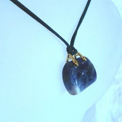 Fioletowy ametyst, oryginalny wisiorek - torebka