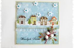 Kartka świąteczna z domkami