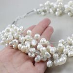 Perły w oplocie i srebro - piękny naszyjnik - 