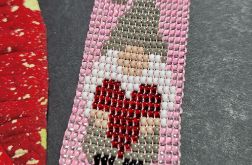 Skrzat Krasnal Walentynki różowy - Brelok zawieszka do kluczy torebki