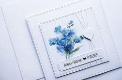 Wyjątkowa kartka ślubna z niezapominajkami