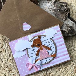 173,Misiowa kartka na urodziny, narodziny lub roczek