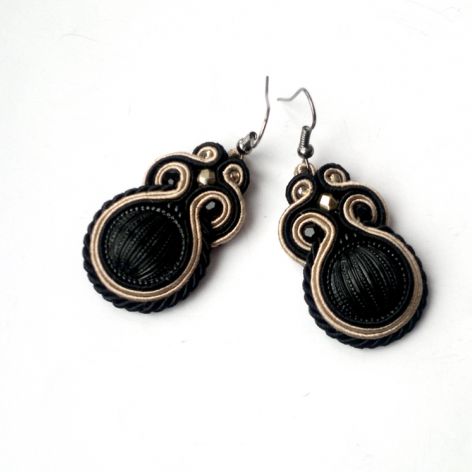 Kolczyki Czerń i Beż