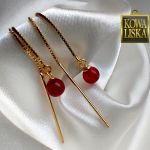 Maleństwa - kolczyki z żywicy na pozłacanych łańcuszkach - 