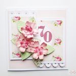 Kartka ROCZNICOWA z różowymi kwiatami - Kartka rocznicowa z różowymi kwiatami