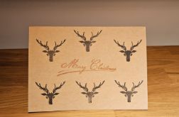 Kartka świąteczna - stemplowana - z brokatem