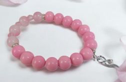 Bransoletka na gumce róż z zawieszką