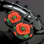 Długie kolczyki wiszące "czerwone maki" - duże kolczyki czerwone maki