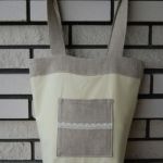 Lniana, rustykalna torba z "obrazem" - 