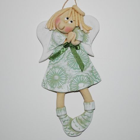 Jak tu pięknie - aniołek z masy solnej, prezent, dekoracja