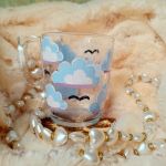 ręcznie malowana szklanka chmurki 250 ml. - Ręcznie malowane