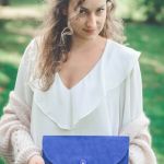 Kobaltowa torebka na wesele, niebieska torba - niebieska kopertówka