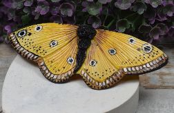 Duża spinka do włosów - motyl w odcieniach żółtego i brązu