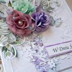 Kartka ślubna w fioletach - Z boku