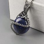 Srebrny wisiorek z kamieniem lapis lazuli - srebrny wisiorek z lapis lazuli
