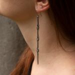 Łańcuch - srebrne kolczyki lub klipsy (2206-05) - Srebrna biżuteria łańcuch