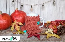 Kubek w sweterku i podkładka ~ dynia