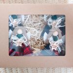 Komplet aniołków z sukienkami w kratkę - Gotowy prezent