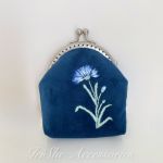 Portmonetka welurowa damska Chaber haftowana ręcznie  - 