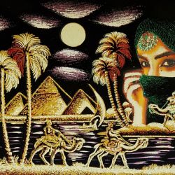 Obraz, 35x50cm, Beduinka, Piramidy, Płótno Faraońskie, Egipt, 100% oryginalny 25