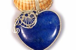 Agat, srebrny amulet z agatem niebieskim
