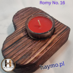 Świecznik drewniany świerk Shou Sugi Ban mahoń, Romy No. 16 - 