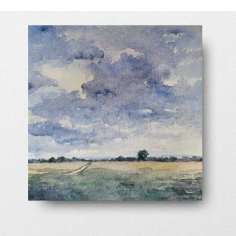 Pejzaż 2-akwarela formatu 20/20 cm 